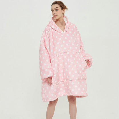 Wearable Blanket Hoodie – Cozy Fleece Sleepwear With Warm Oversized Fit