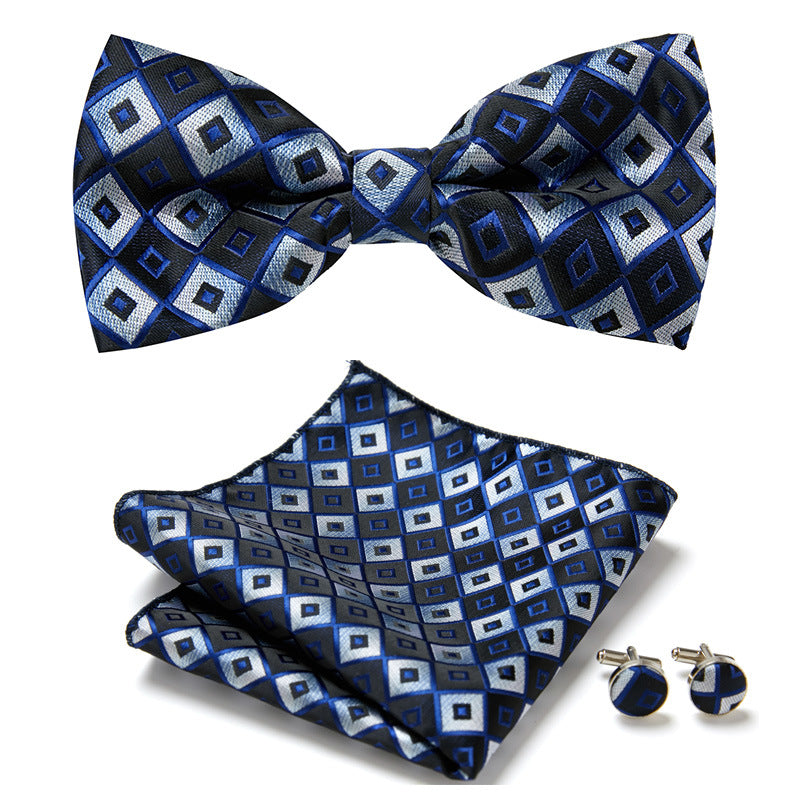 Stylish Bow Ties Set – Men's Floral Polyester Three Piece Tie Set