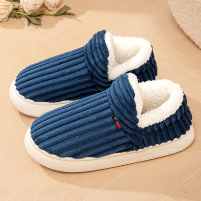 Cotton Winter Slippers – Women's Cozy Indoor Footwear With Soft Corduroy Lining