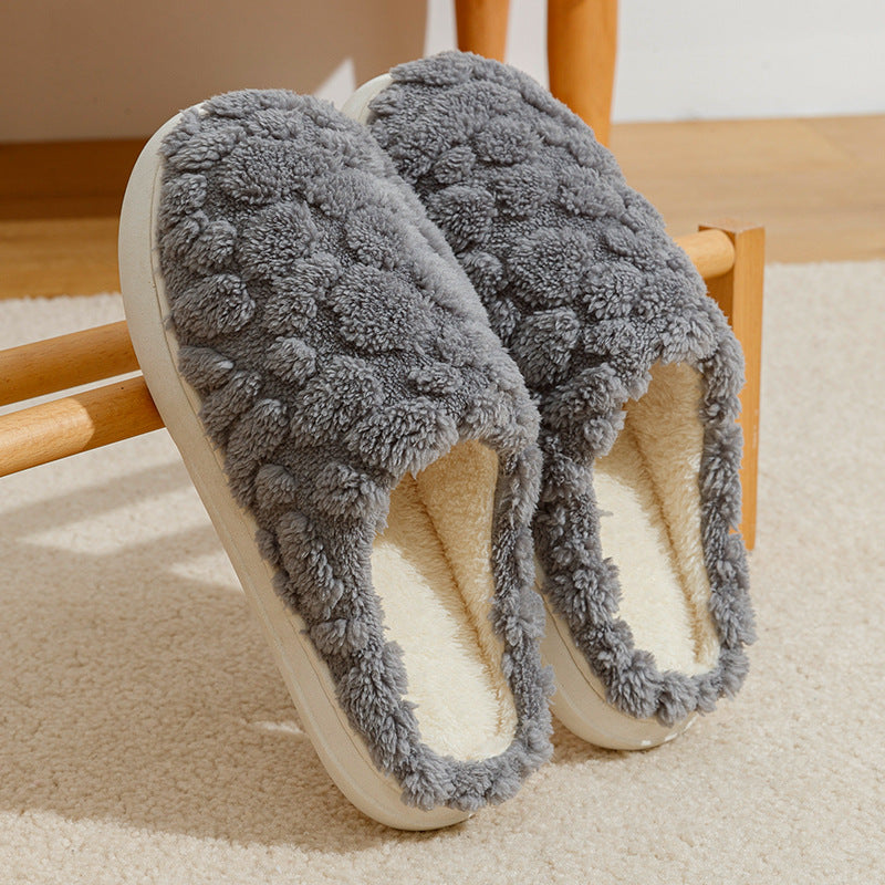 Fuzzy Slippers | Plush Cotton Slippers With Memory Foam And Anti Skid Soles