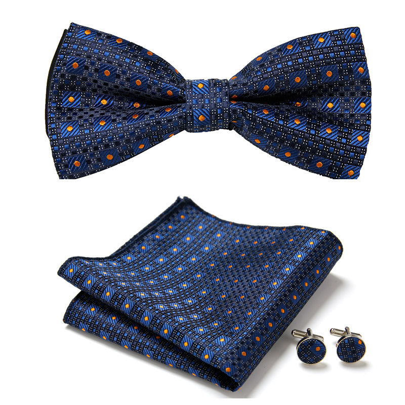 Stylish Bow Ties Set – Men's Floral Polyester Three Piece Tie Set