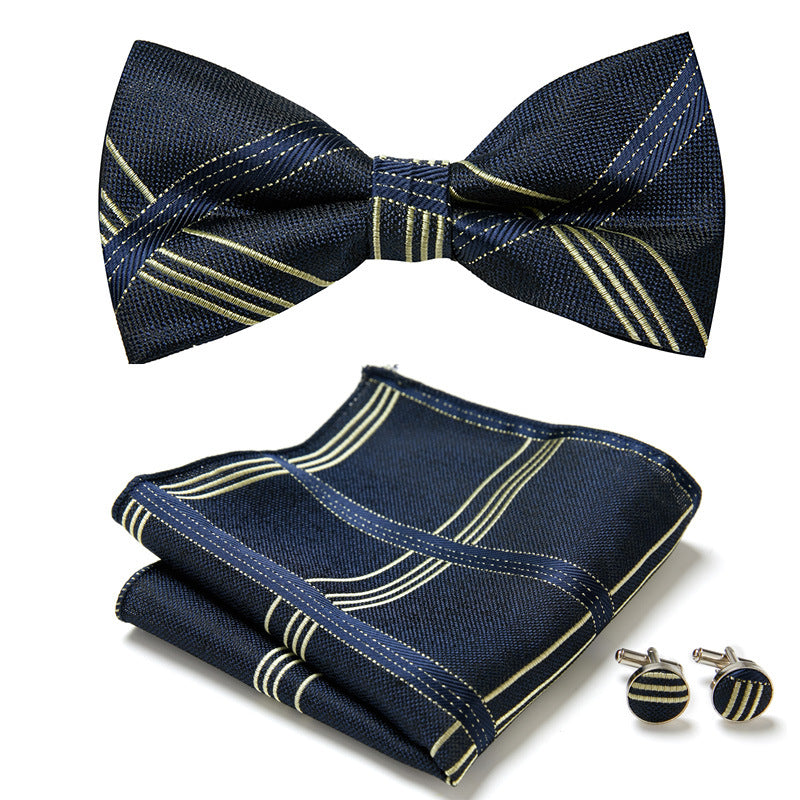 Stylish Bow Ties Set – Men's Floral Polyester Three Piece Tie Set