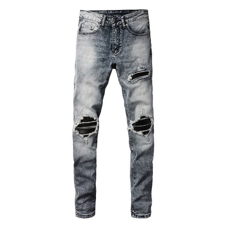 Retro Jeans Men | Trendy Slim Fit Pencil Denim Pants With Zipper Fly