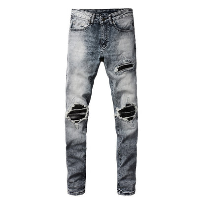 Retro Jeans Men | Trendy Slim Fit Pencil Denim Pants With Zipper Fly