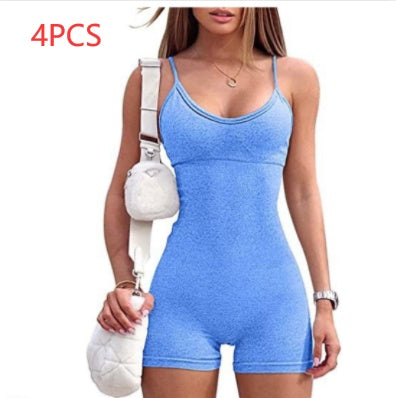 Yoga Workout Romper - Tight Spandex Nylon Jumpsuit For Women | Stylish Fitness Wear