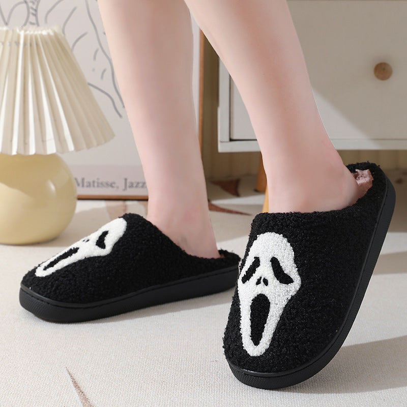 Halloween Skull Slippers – Warm Winter Slippers With Cotton Indoor Shoes