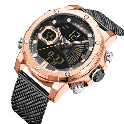 Sports Watch Men | Durable Alloy Case Watch With Stainless Steel Strap