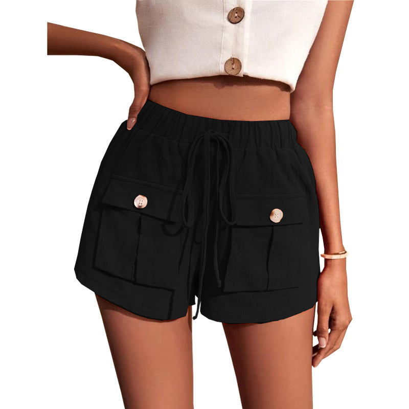 Casual Cargo Shorts | Loose Drawstring Pants With Pockets | Summer Women