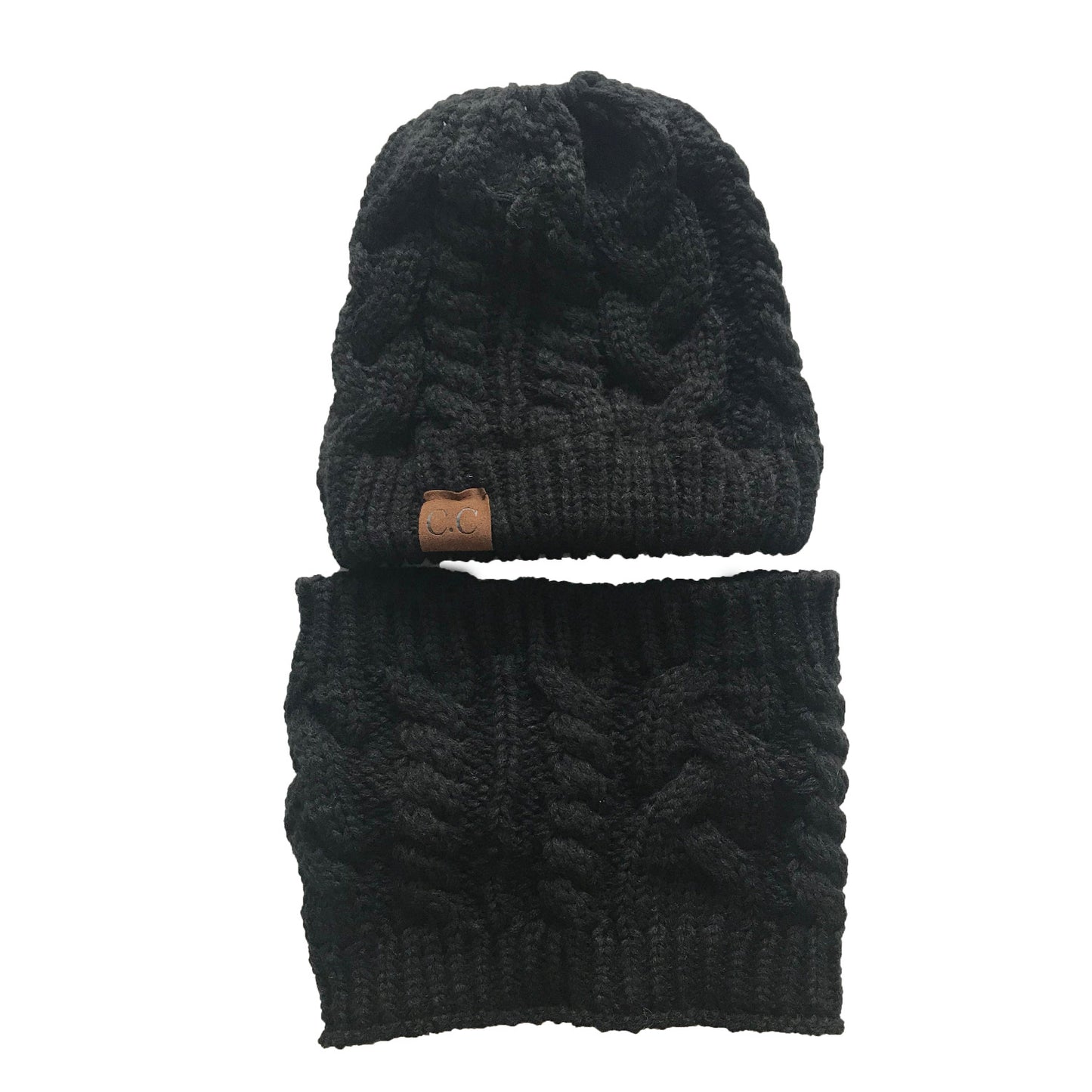 Knitted Winter Hat Set - Women's Warm Knit Caps With Windproof Balaclava Scarf