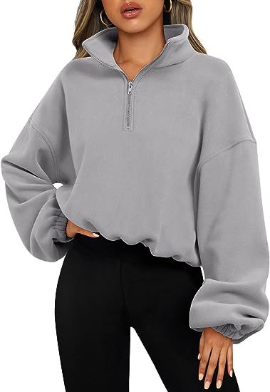 Women Pullover Hoodie - Thick Warm Zipper Hoodie With Stand Collar Sweatshirt
