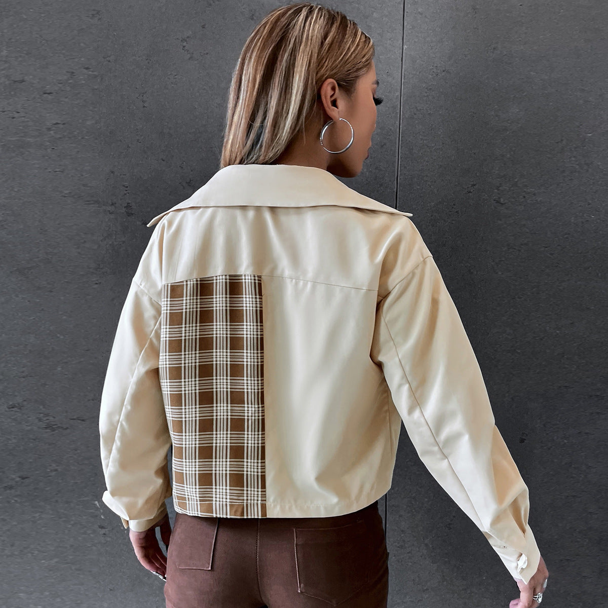 Single-Breasted Lapel Coat | Women's Polyester Coat | Slim Fit Casual Outerwear