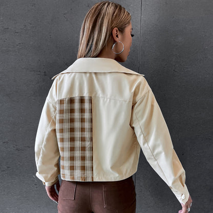 Single-Breasted Lapel Coat | Women's Polyester Coat | Slim Fit Casual Outerwear