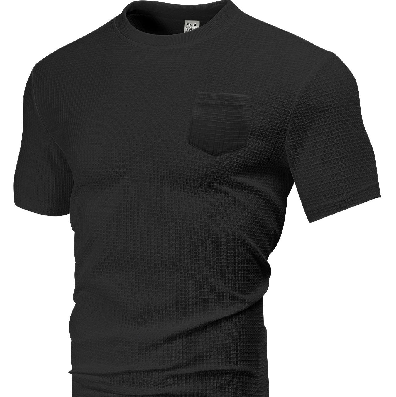 Men's Breathable T-Shirt – Loose Fit Tee With Large Waffle Fabric