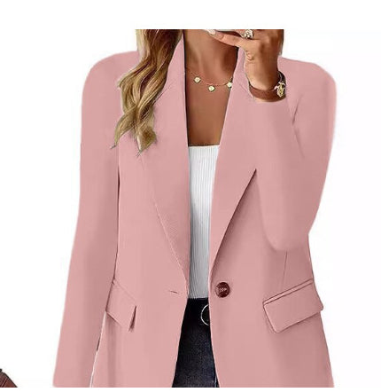Women's Suit Jacket - Casual Blazer With Pocket Detail, Long Sleeve British Style