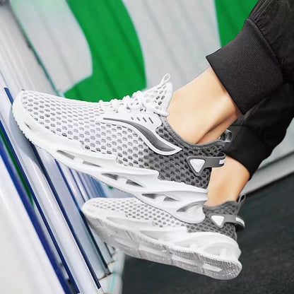 Men's Lace-Up Sneakers | Breathable Mesh Sports Shoes With Thick Sole Cushioning