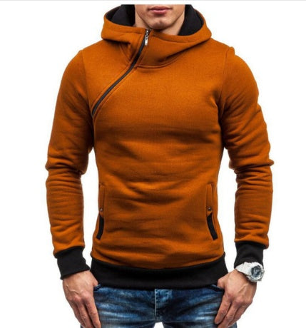 Men's Fashion Hoodie | Solid Color Zipper Hoodie Men | Comfortable Polyester Sweatshirt