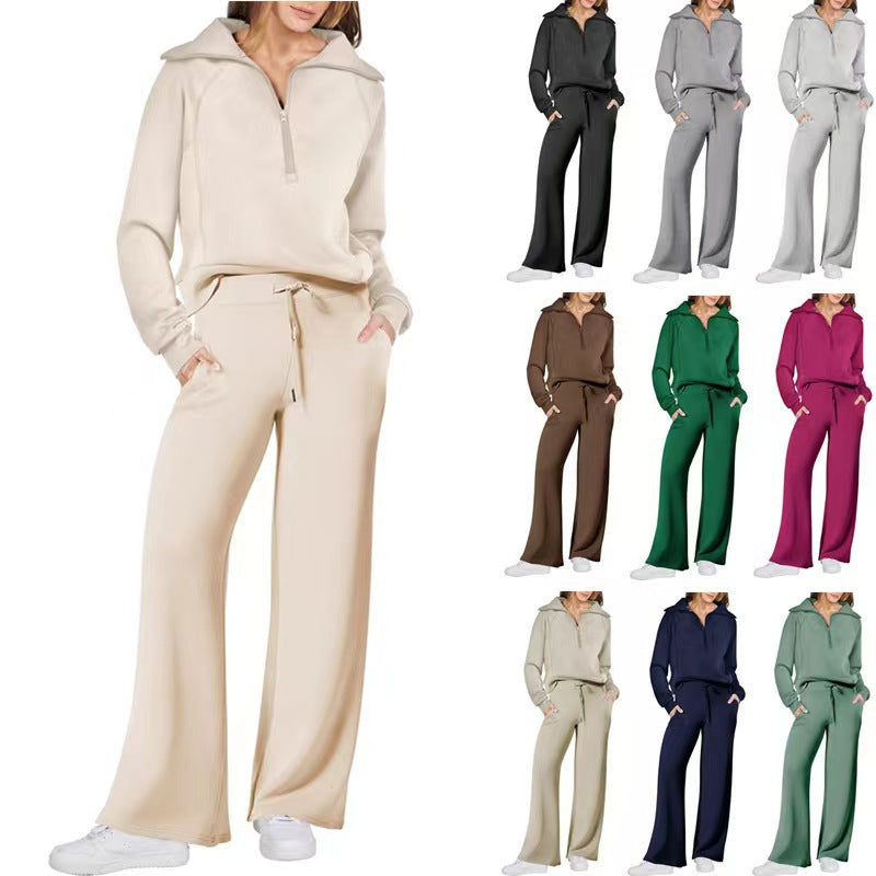 Women's Casual Sport Set - Autumn Winter Two Piece Tracksuit Polyester Activewear