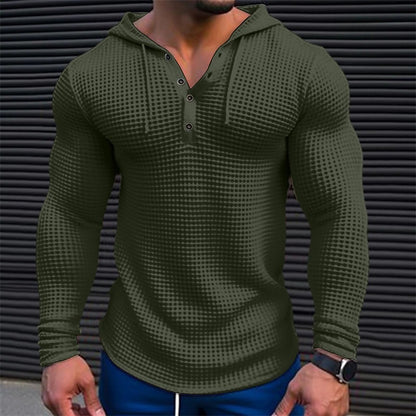 Men's Pullover Shirt - Casual Long Sleeve T-Shirt | Slim Fit Tops, Solid Color Tee