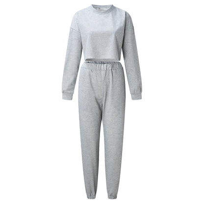 Women's Sports Sweater Set – Casual 2-Piece Loose Fit Tracksuit With Long Sleeve Top & Pants