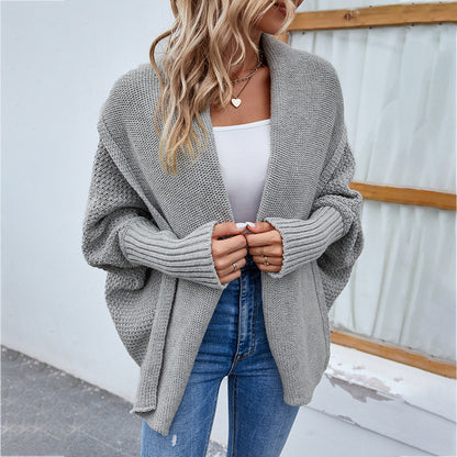 Loose Knitted Sweater | Bat Sleeve Cardigan | Large Lapel Autumn Winter Jacket