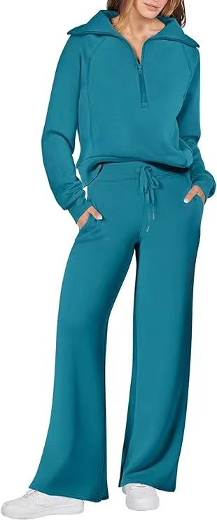 Women's Casual Sport Set - Autumn Winter Two Piece Tracksuit Polyester Activewear