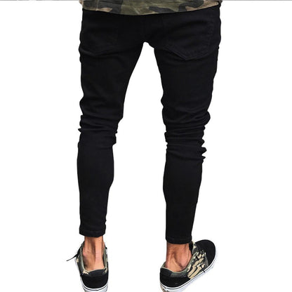 Men's Pencil Pants | Slim Casual Jeans | Low Waist Thin Elastic Trousers