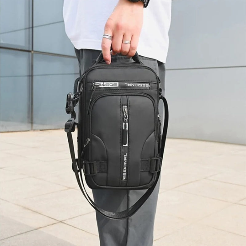 Men Crossbody Bag - Multifunctional Waterproof Backpack With Mobile Phone Pocket