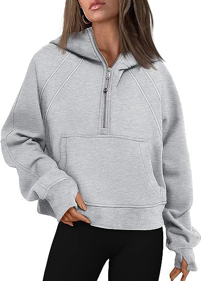 Zipper Hoodies Women | Loose Sport Tops With Pocket | Long Sleeve Pullover Sweater
