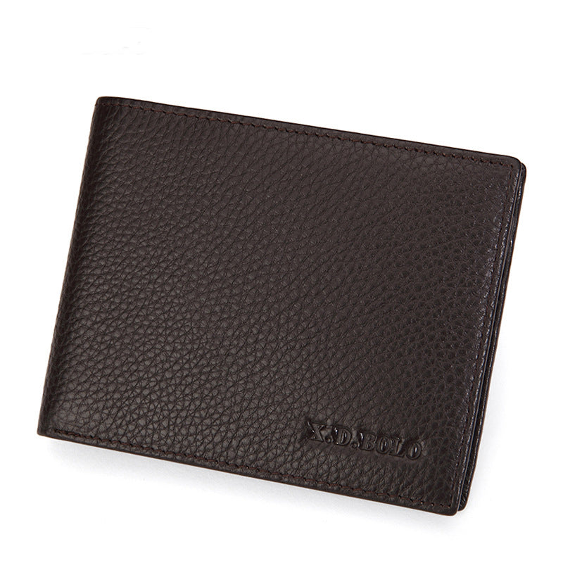 Men's Leather Wallet Ultra-Thin Cowhide Short Wallet | Slim Durable Card Holder