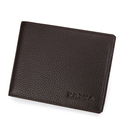 Men's Leather Wallet Ultra-Thin Cowhide Short Wallet | Slim Durable Card Holder
