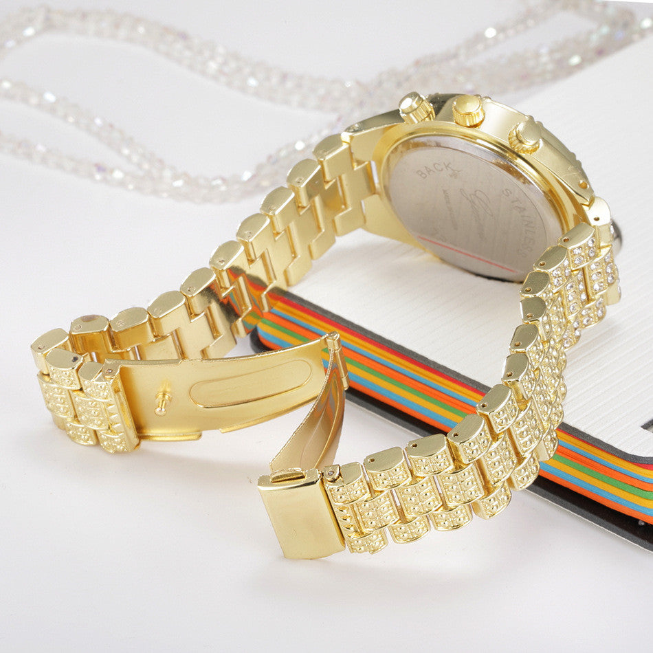 Women Quartz Wrist Watch - Fashion Stainless Steel Band Luxury Analog Timepiece