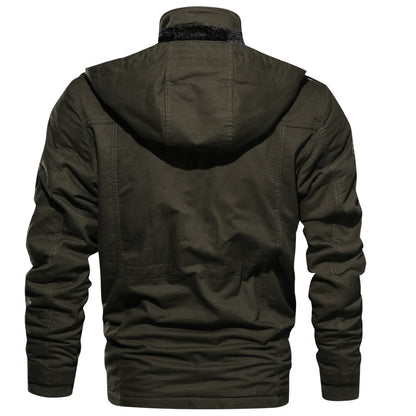 Men's Winter Jacket - Thermal Fleece Coat | Thick Hooded Military Style Outerwear