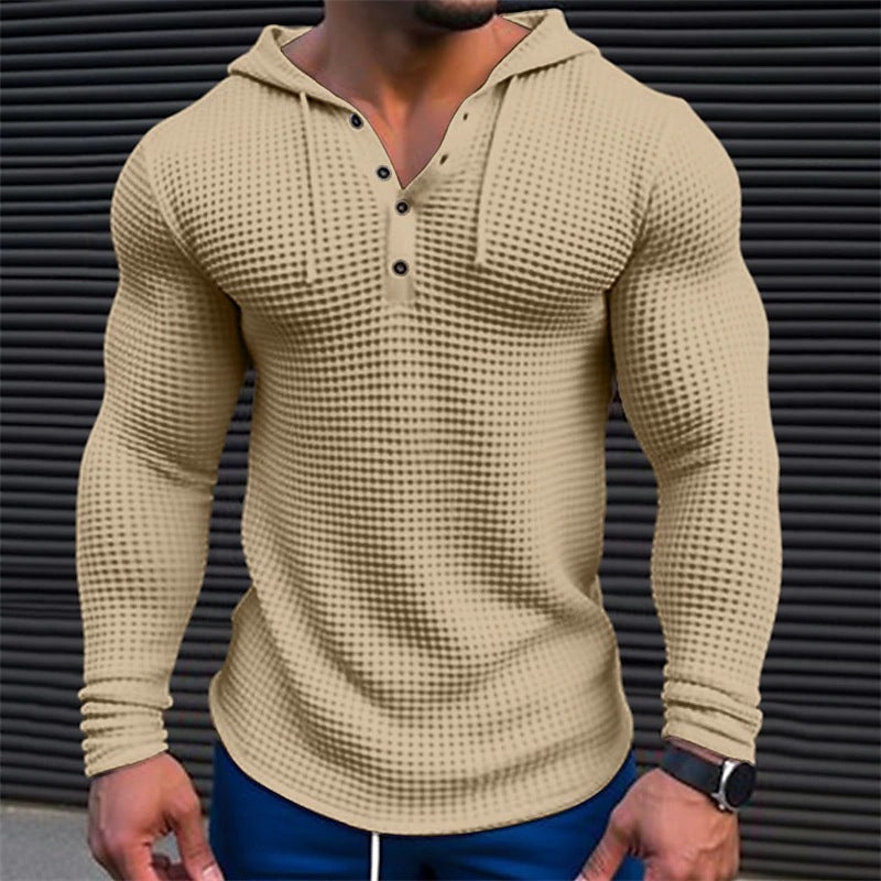 Men's Pullover Shirt - Casual Long Sleeve T-Shirt | Slim Fit Tops, Solid Color Tee