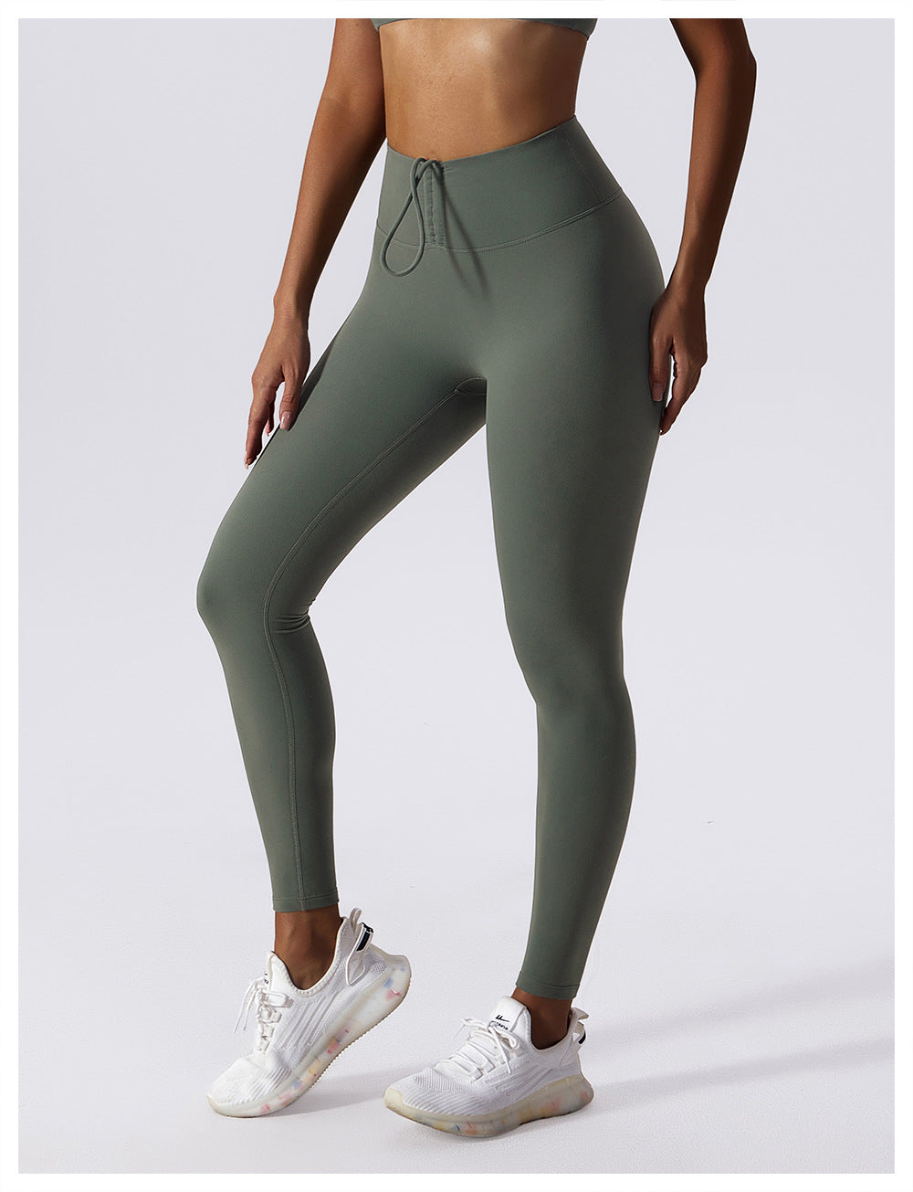 High Waist Yoga Pants | Drawstring Seamless Leggings With Tummy Control