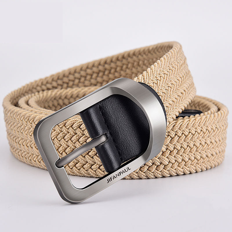 Woven Canvas Belt With Automatic Buckle | Adjustable Casual Waist Accessory