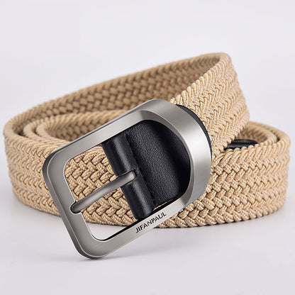 Woven Canvas Belt With Automatic Buckle | Adjustable Casual Waist Accessory