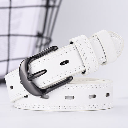 Thin Belts Men Women | Hollow Out Square Buckle | Korean Denim All-Match Style