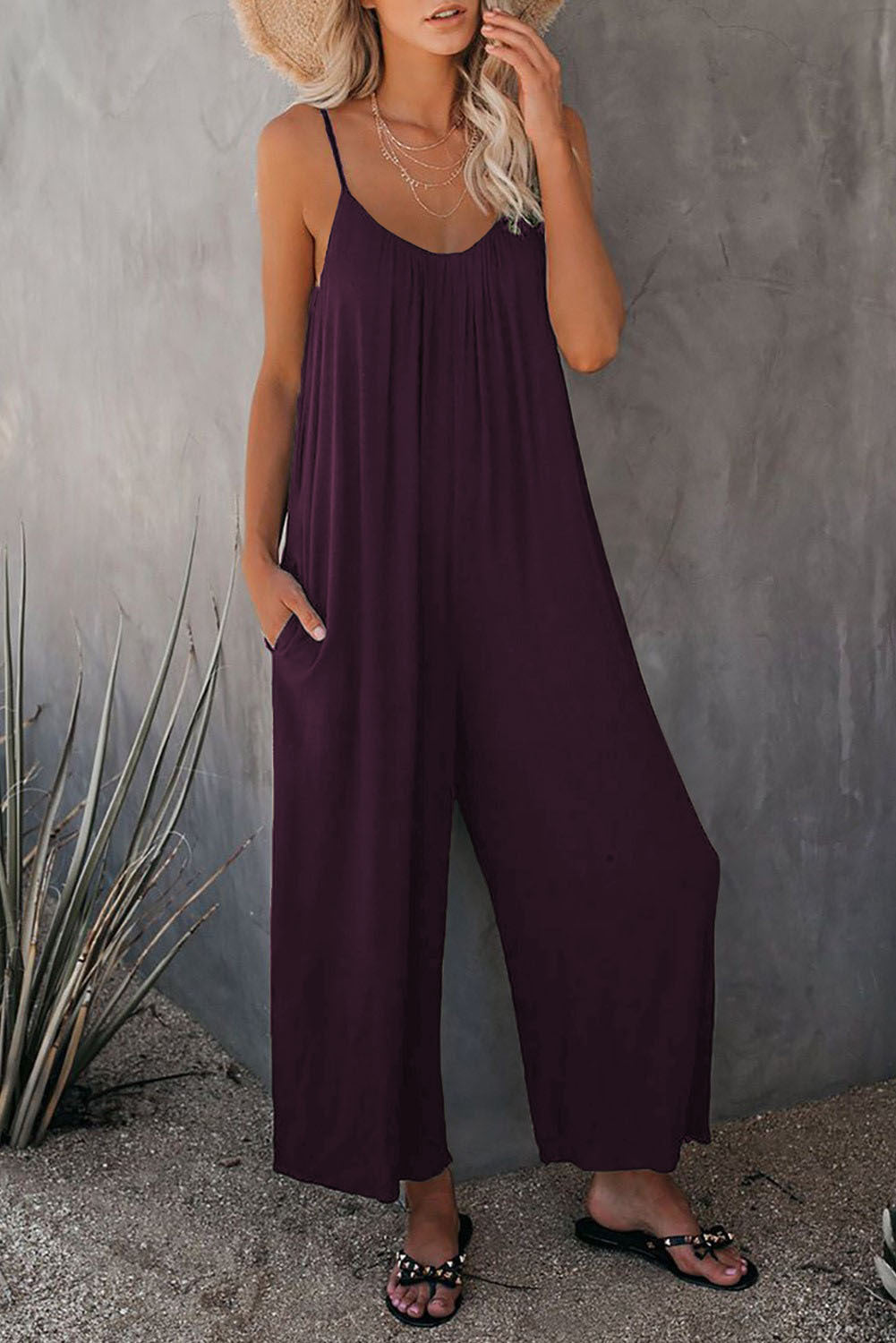 Women's Sleeveless Jumpsuit | Loose Waist Pants | Summer Romper With Pockets