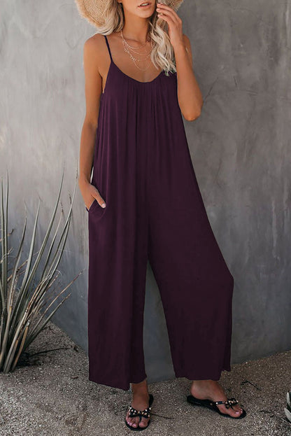 Women's Sleeveless Jumpsuit | Loose Waist Pants | Summer Romper With Pockets