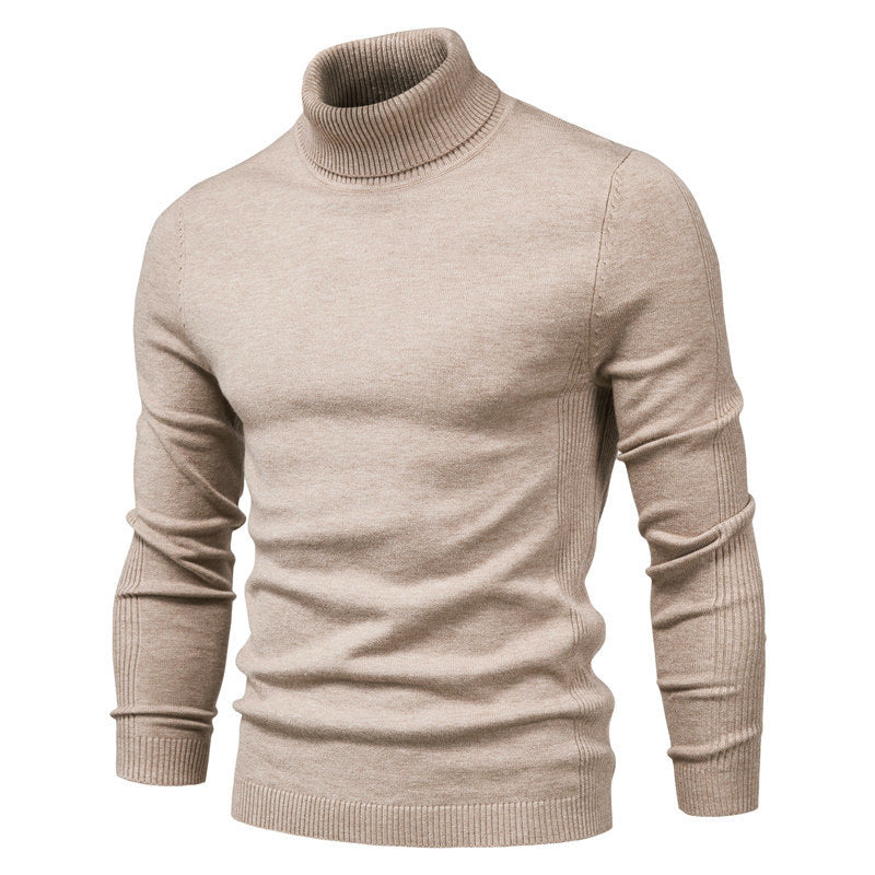 Slim Pullover Sweater For Men | Solid Color Turtleneck | Winter Casual Tops