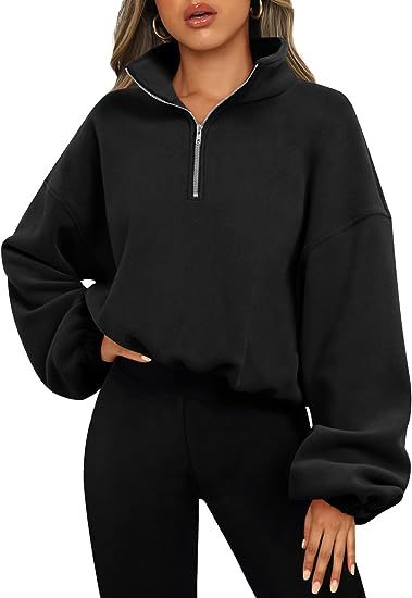 Women Pullover Hoodie - Thick Warm Zipper Hoodie With Stand Collar Sweatshirt