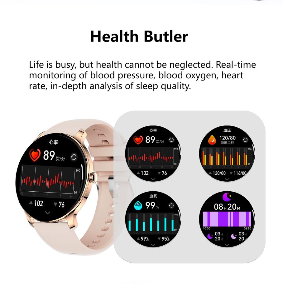 Ultra Slim Smart Watch For Men Women | Water Resistant Fitness Tracker With Sleep Tracking