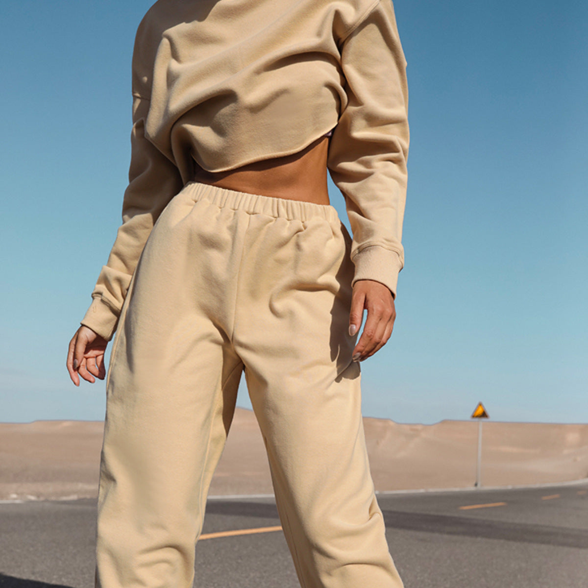 Women's Sports Sweater Set – Casual 2-Piece Loose Fit Tracksuit With Long Sleeve Top & Pants