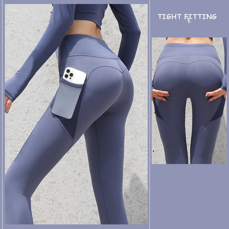 Seamless Leggings Women | High Waist Push Up Leggings With Pockets For Fitness Running