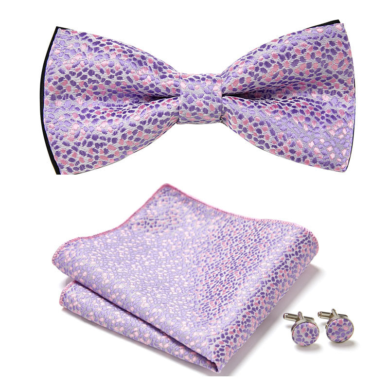 Stylish Bow Ties Set – Men's Floral Polyester Three Piece Tie Set