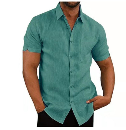 Men Summer Shirts - Casual Loose Tops | Short Sleeve Tees | Breathable Cotton