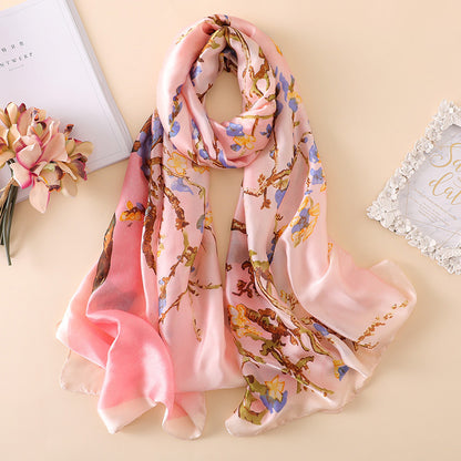 Silk Scarf Summer Sunscreen Shawl | Soft Rayon Silk Wrap | Travel & Office Accessories