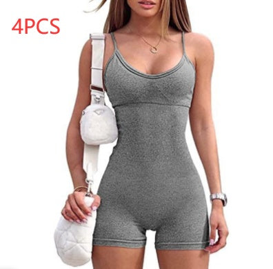 Yoga Workout Romper - Tight Spandex Nylon Jumpsuit For Women | Stylish Fitness Wear
