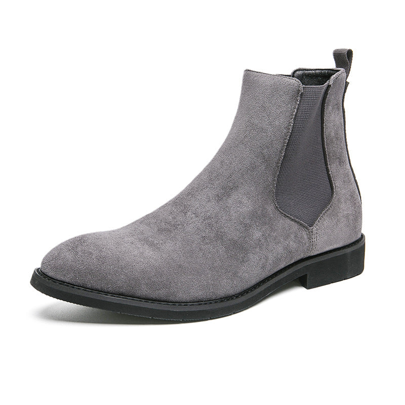Men's Leather Boots | Plus Size High Top British Chelsea Boots With Rubber Sole