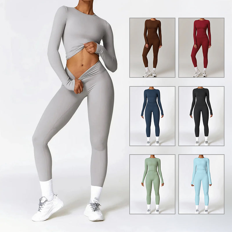 Quick-Drying Yoga Suit | Fitness Tracksuit With High Waist Leggings & Breathable Sportswear